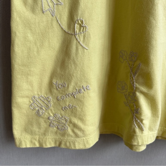 Johnny Was | Embroidered Yellow Scoop Neck Cotton Top | Size M - Picture 5 of 10